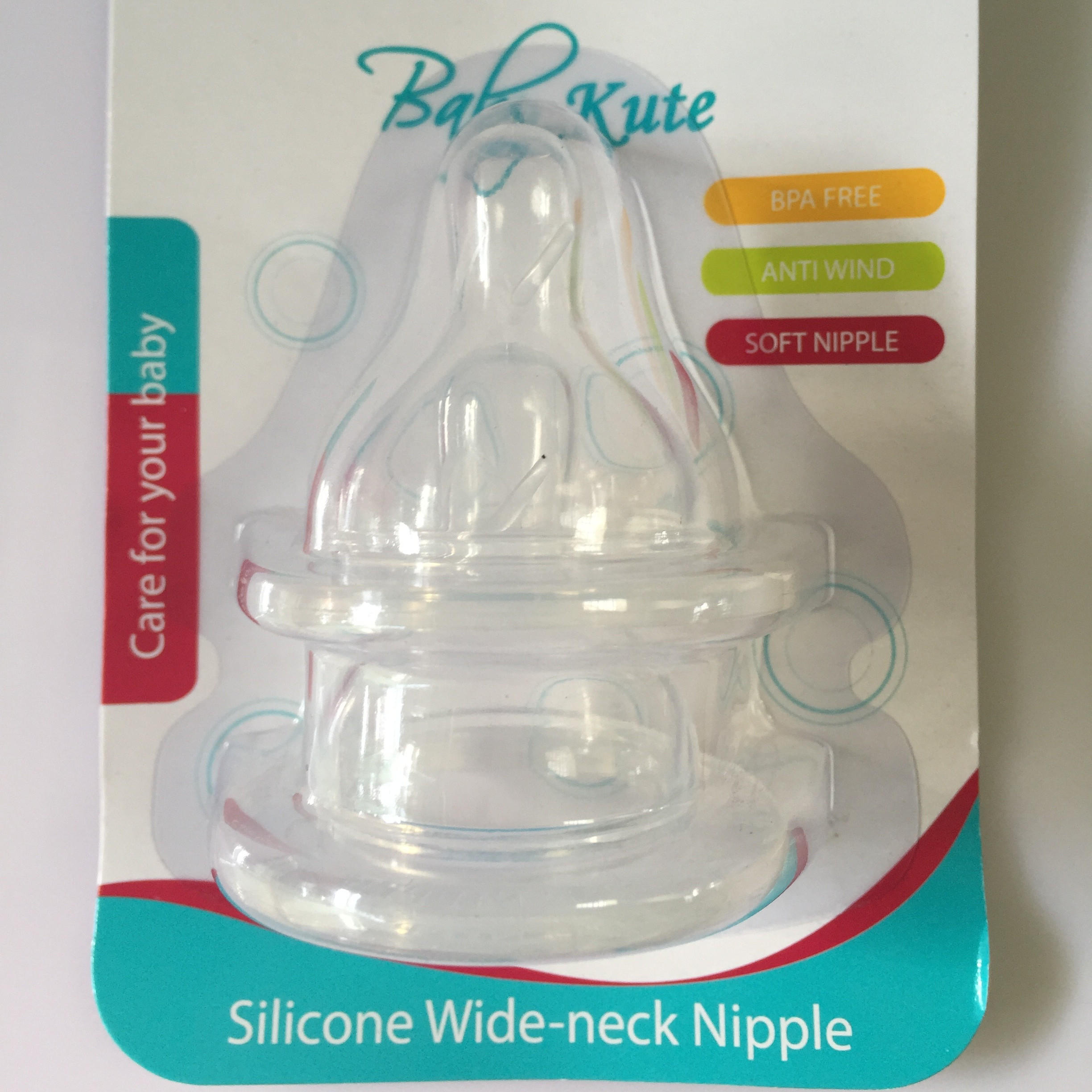 Bộ 2 núm ti cổ rộng bằng Silicone siêu mềm Baby Kute size L nhập khẩu từ Thái Lan