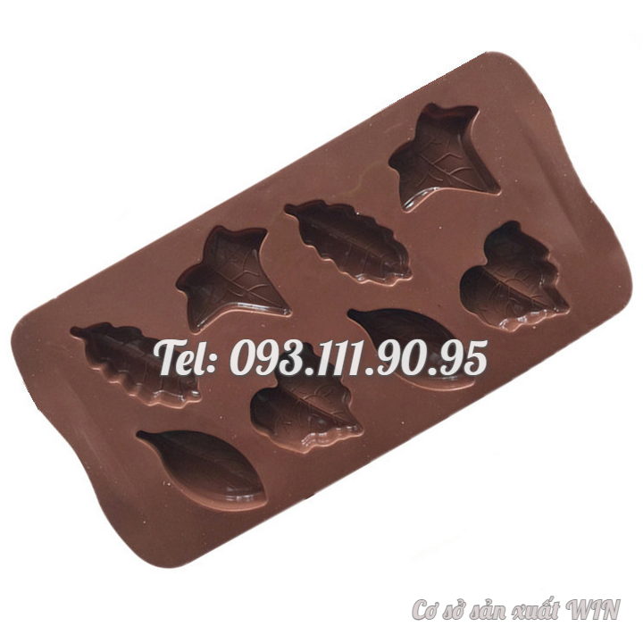 Khuôn silicon làm bánh, rau câu, socola 8 chiếc lá – Mã số 1253