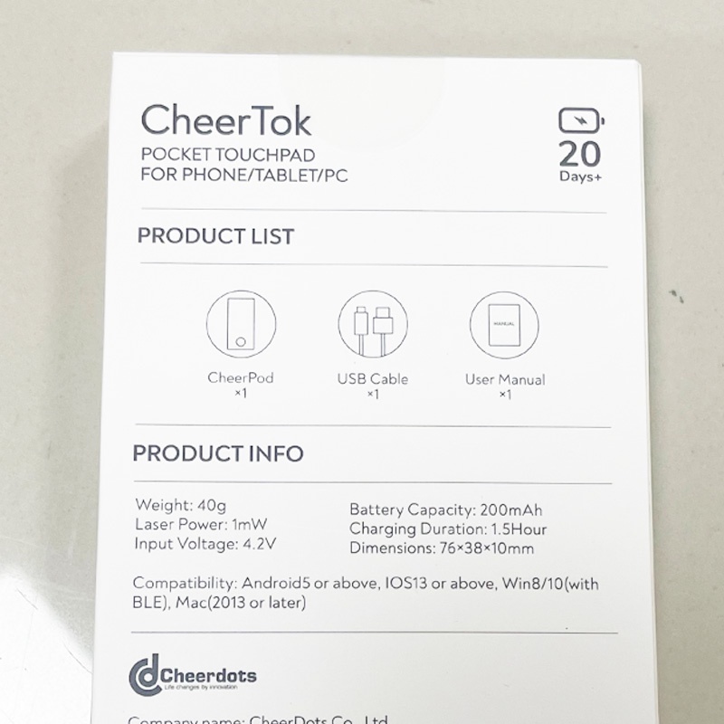 Cheerdots CheerTok Mobile Remote Control CHP02 Chạm vào thiết bị tương tác Điều khiển từ xa di động