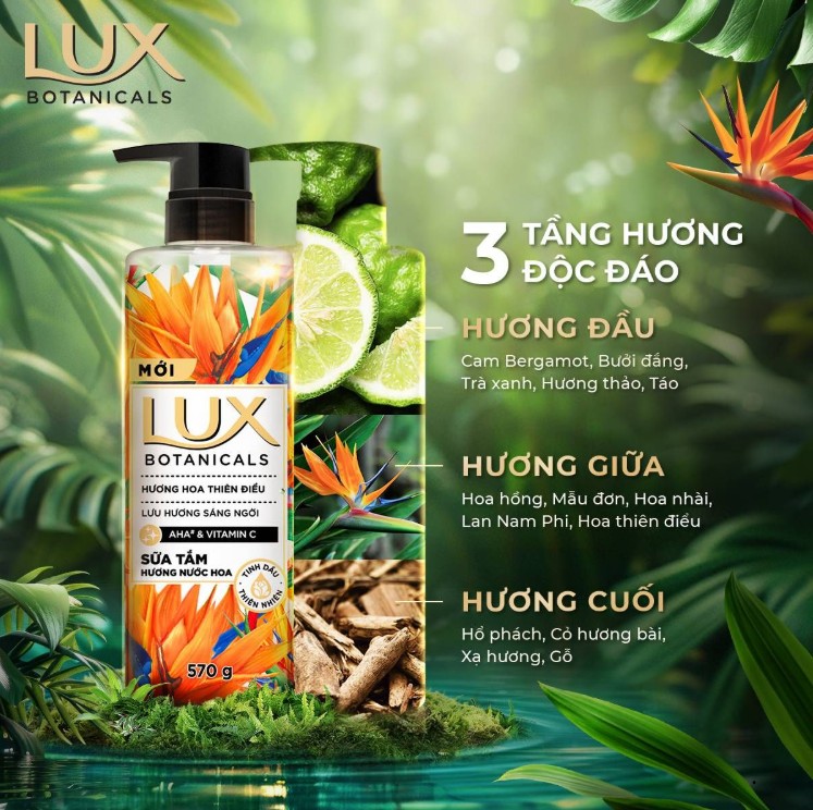 LUX Sữa Tắm Hương Hoa Thiên Điểu 570g