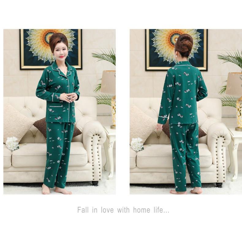 Bộ đồ pyzama mặc nhà trung niên cho mẹ