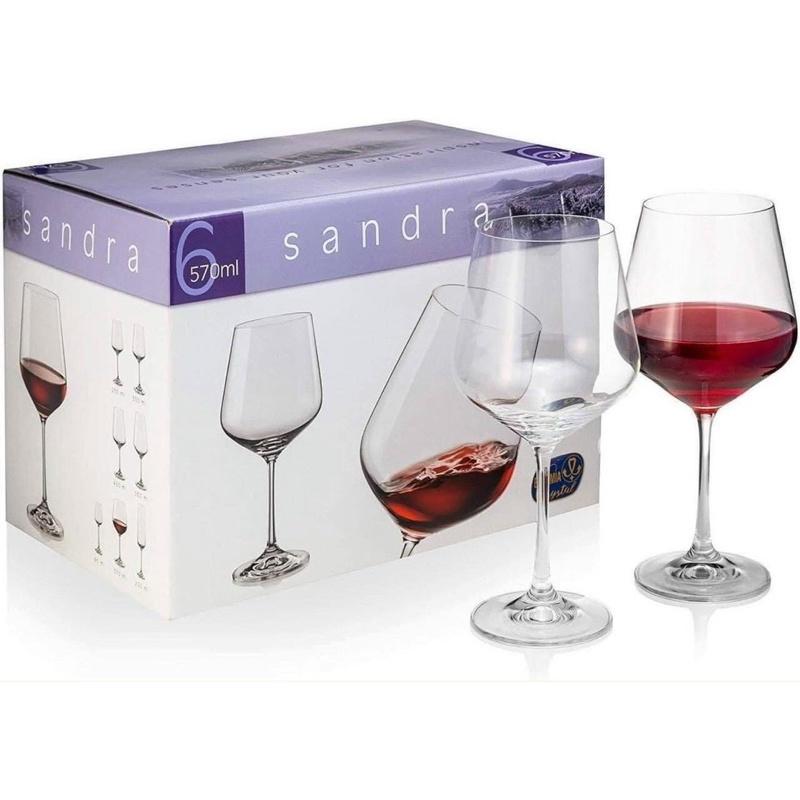 Set 6 ly vang đỏ pha lê cao cấp