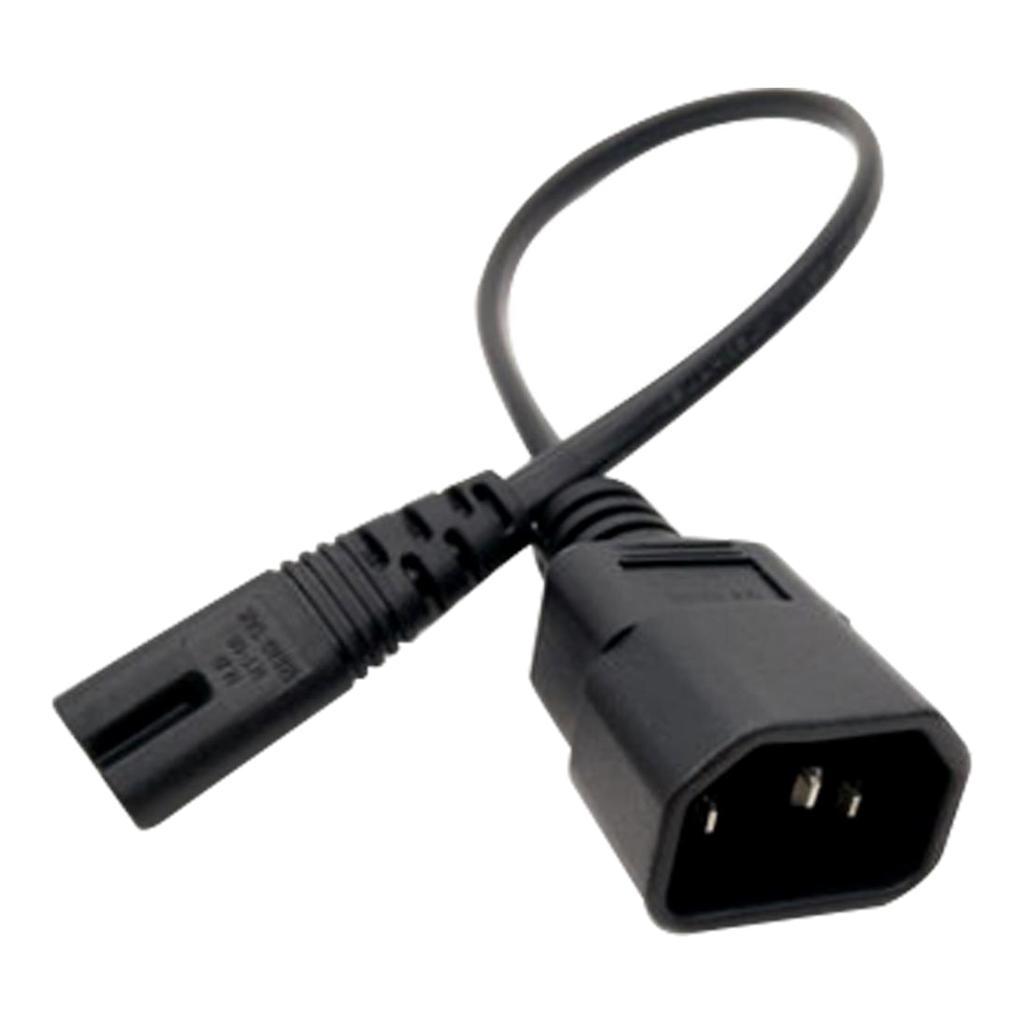 New PVC IEC320 C14 Male to C7 Female Power Convertor 0.98ft UPS Server