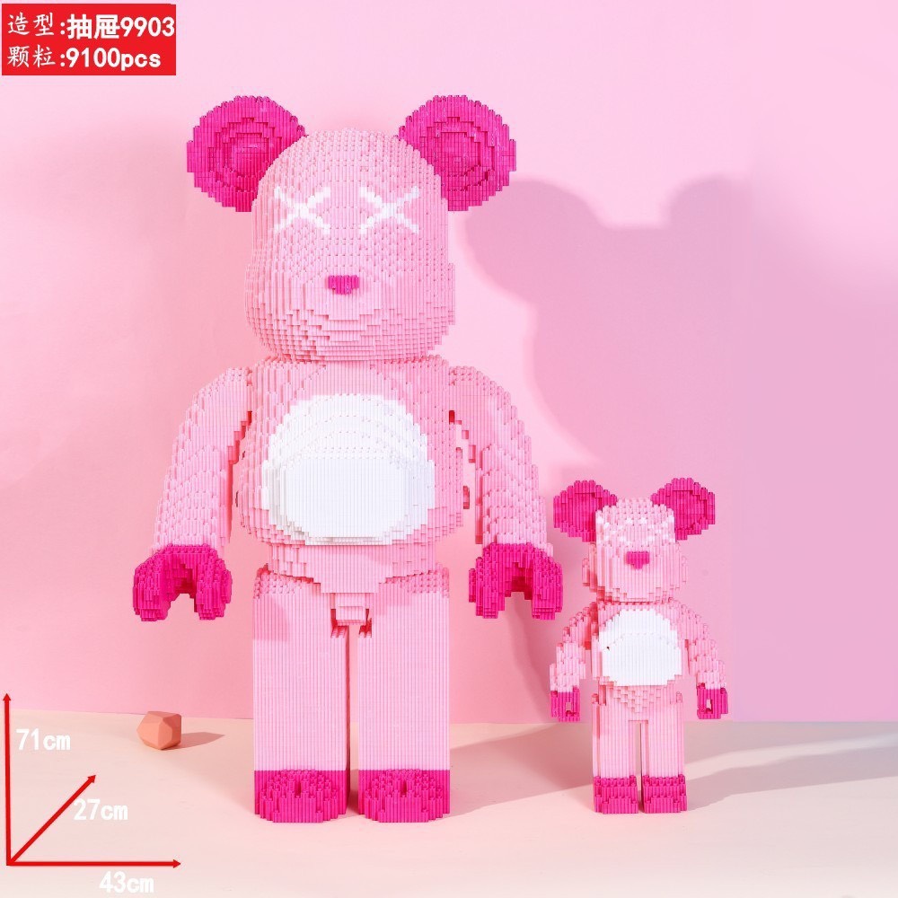 SẴN 70Cm mô hình lắp ráp 3d gấu Bearbrick 1000% có đèn led quà tặng sinh nhật bạn gái trai