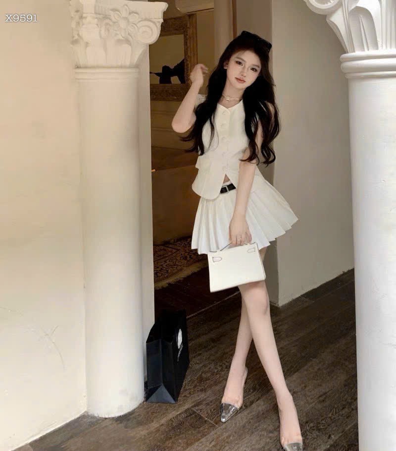 SET ÁO VEST DẠ TWET - M
