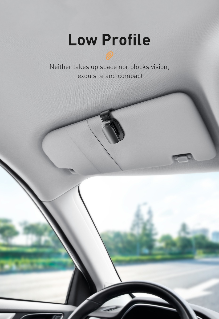 Giá Treo Kính Kẹp Thẻ Hoặc Phụ Kiện Trên Xe Ô Tô Baseus Platinum Vehicle Eyewear Clip - Hàng Chính Hãng