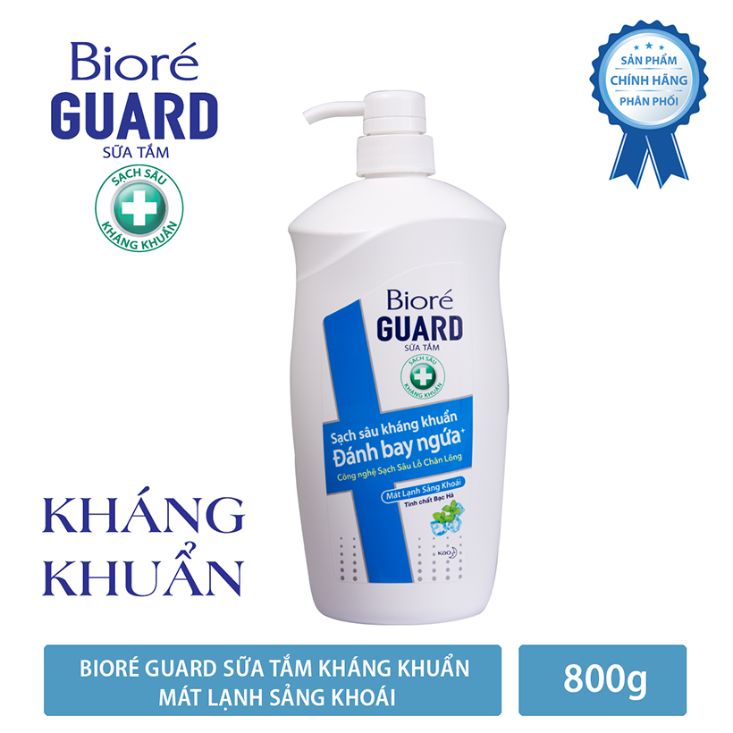 Sữa Tắm Sạch Sâu Kháng Khuẩn Mát Lạnh Sảng Khoái BiorE Guard 800g