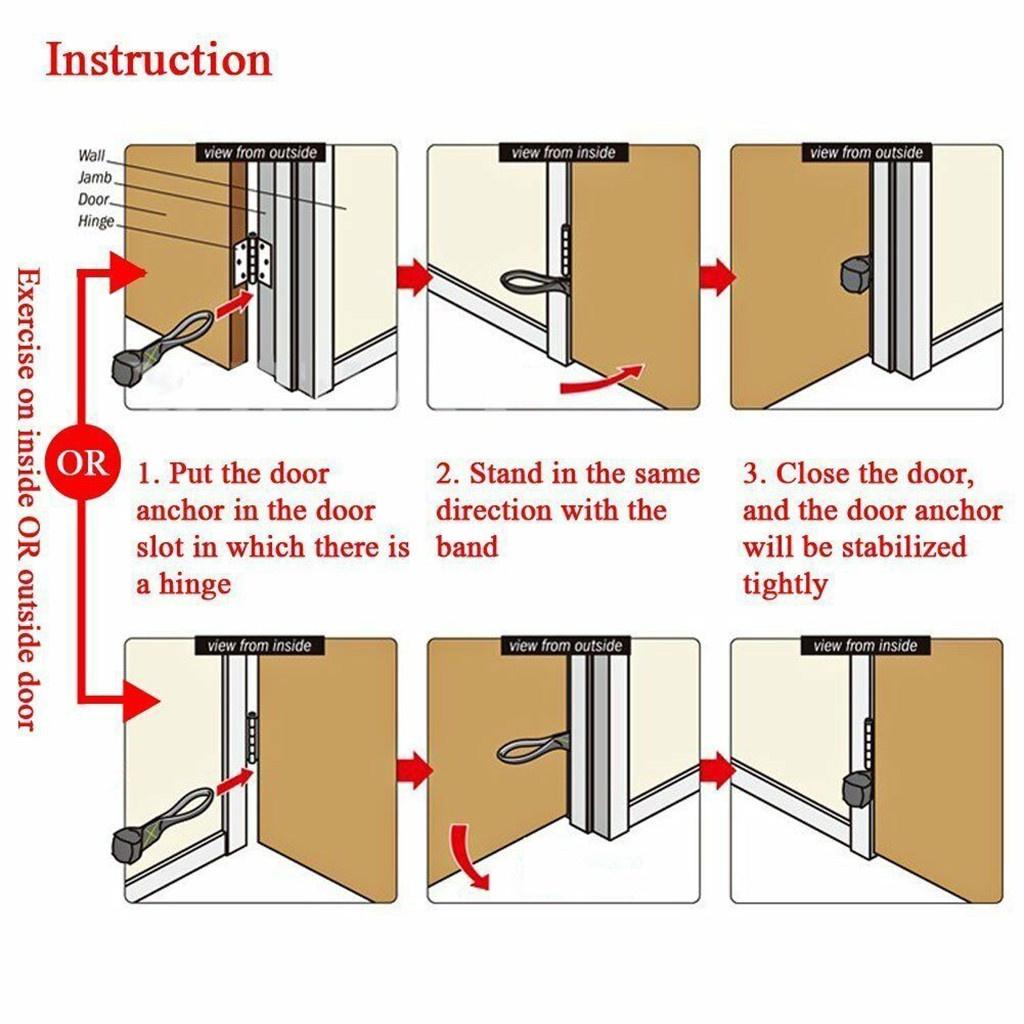 Door Anchor Extra Large to fit D-Handle Indoor Resistance Bands Home Muscle Training Exercise Sports Equipment Gym Fitness