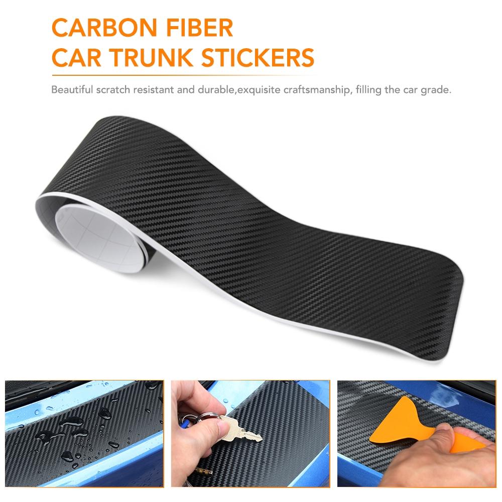 Miếng Dán Sợi Carbon 90x8.8cm Nhãn dán bảo vệ thân xe / Dán Cản sau Xe hơi