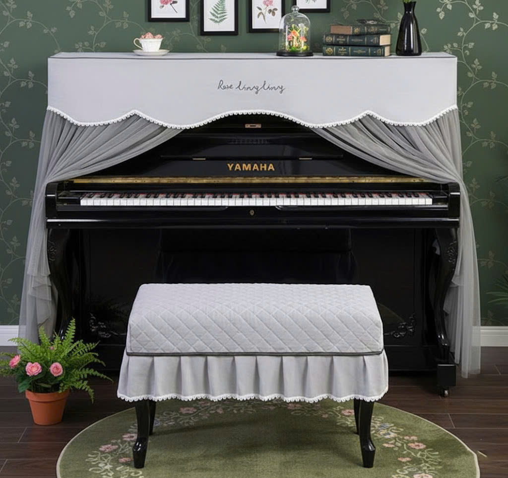 Khăn phủ đàn piano phong cách Hàn quốc hiện đại sang trọng phủ kín toàn bộ đàn chống bụi chống xước - Hàng chính hãng