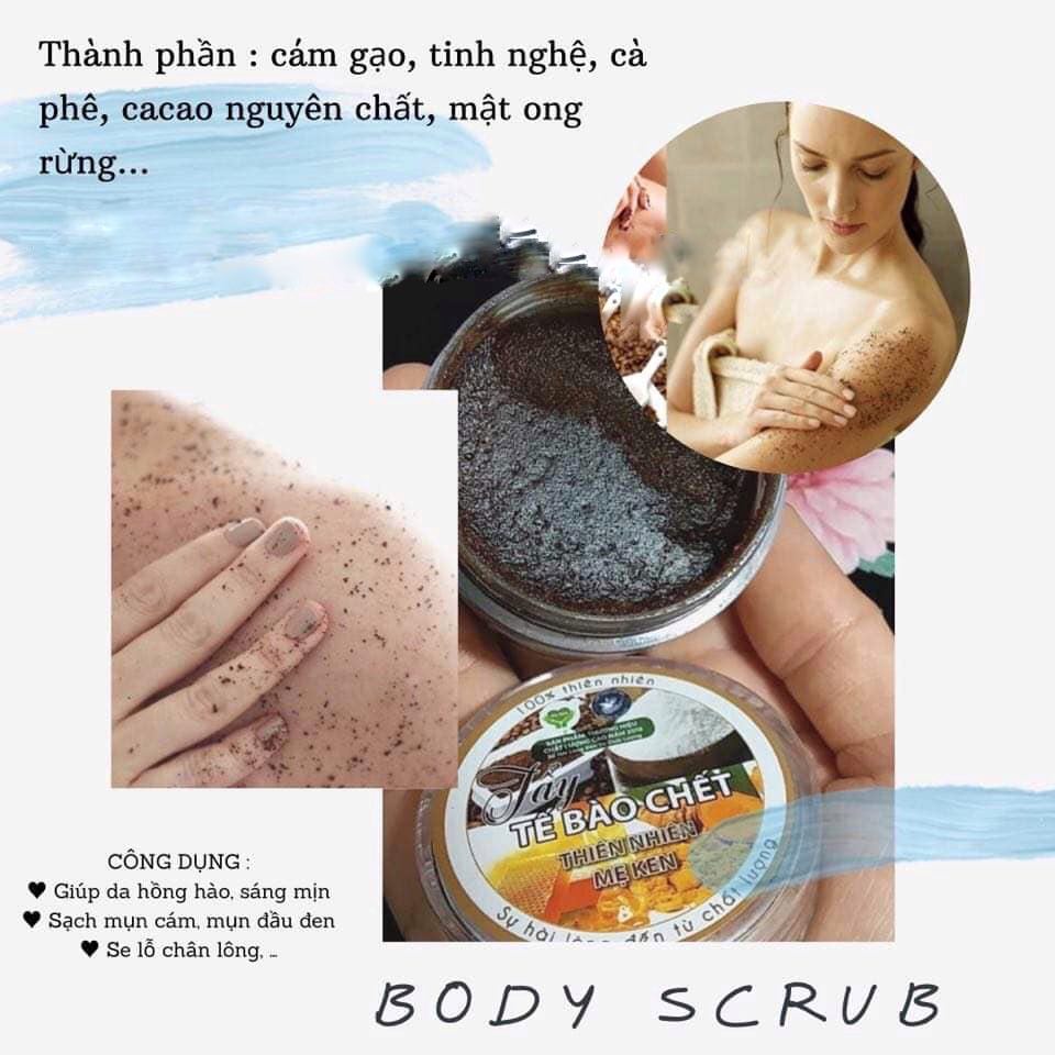 TẨY TẾ BÀO CHẾT THIÊN NHIÊN MẸ KEN - HỦ 200ML (Láng mịn body, tẩy sạch da chết cơ thể)