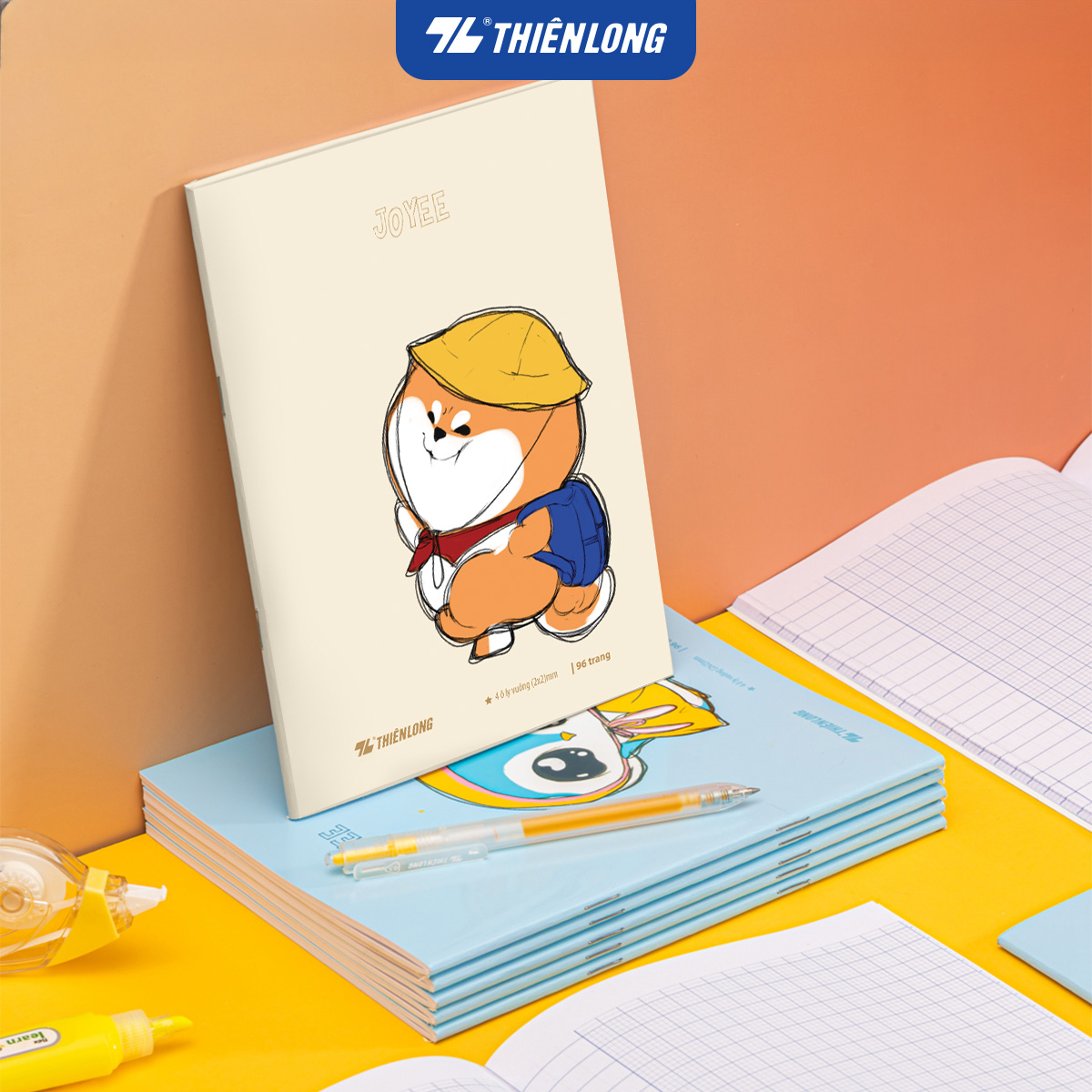 Bộ 5 Tập học sinh 96 trang 4 ô ly vuông 60 gsm Điểm 10 TP-NB039 (hình ngẫu nhiên)