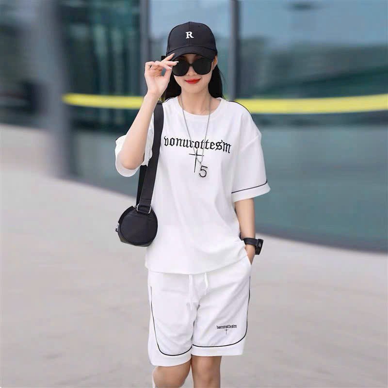 Bộ thể thao nam nữ chất liệu tổ ong loại 1 form unisex quần trên gối, [FREESHIP] Sét Đồ Bộ Thun Bao Đẹp Mang Cá Tính Kèm Họa Tiết Dấu Cộng Giữa, Bộ Quần Áo Thể Thao Nam Nữ mặc nhà Mùa Hè Unisex, Hình Thêu Sắc Nét, Phong Cách Cao Cấp