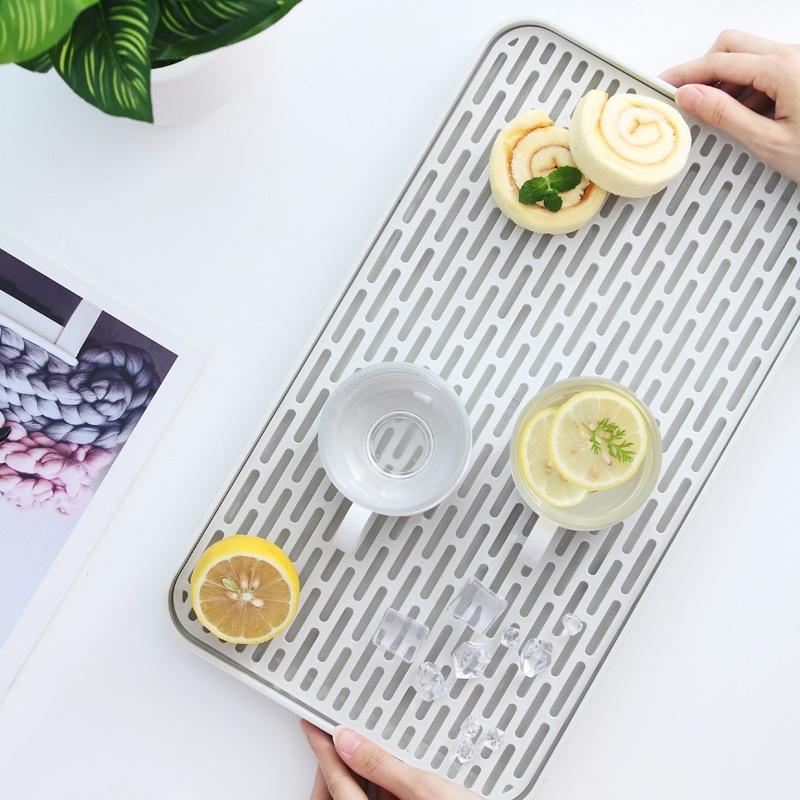 Khay Trà 2 lớp Trung Hoa, Úp Cốc, Ly Cao Cấp Màu Trắng