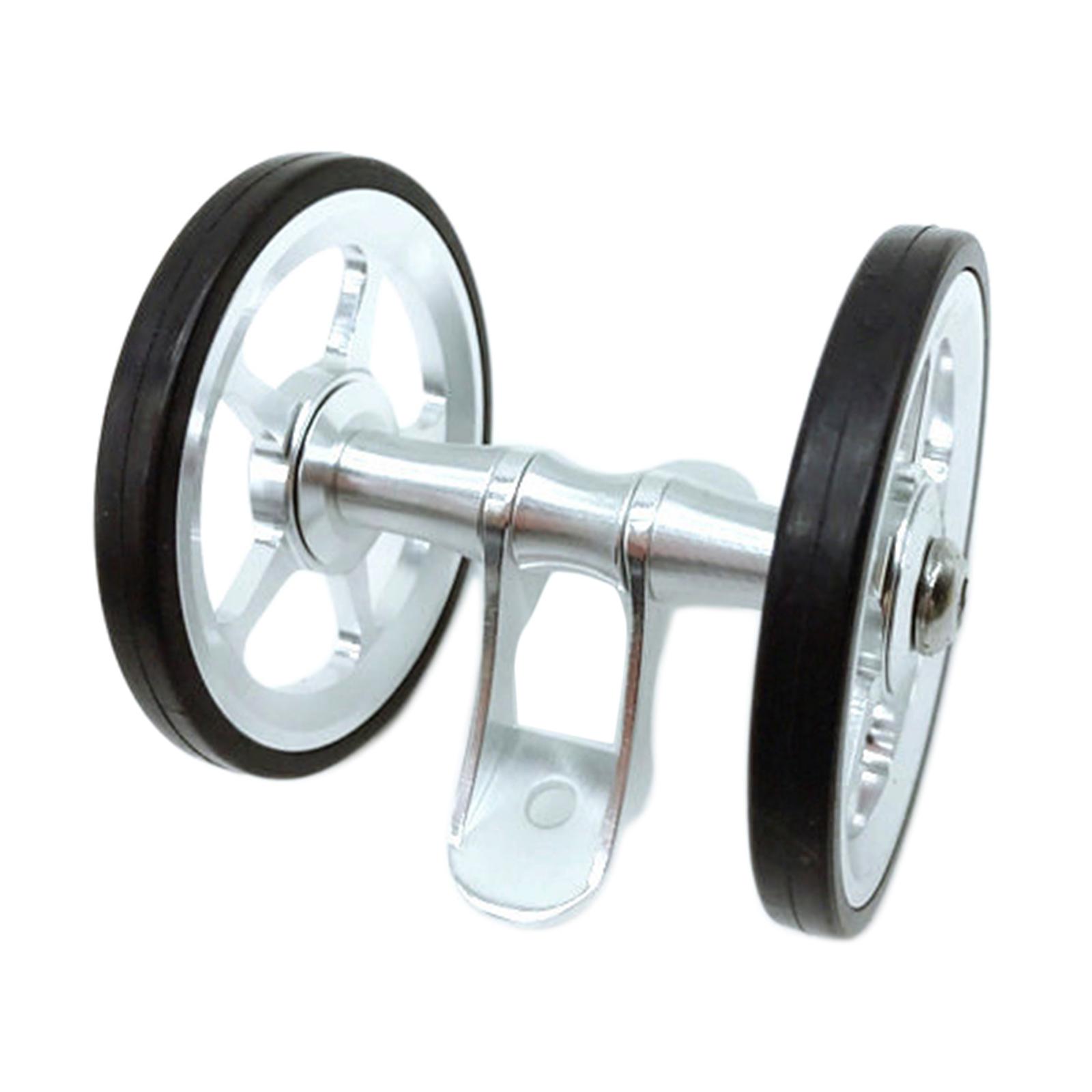 Deluxe Folding Bike Easy Wheel 6cm Transportation Carrying Mud Guard Easywheel Solid Bicycle Travel Mudguard Roller Fits Brompton