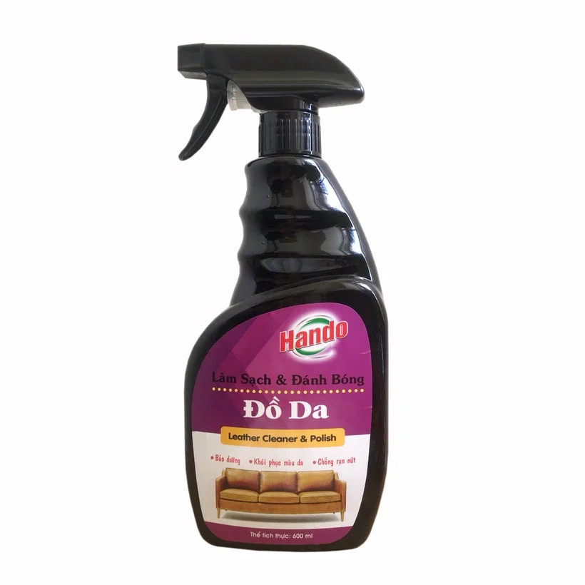Chai xịt làm sạch và đánh bóng đồ da Hando 600ml