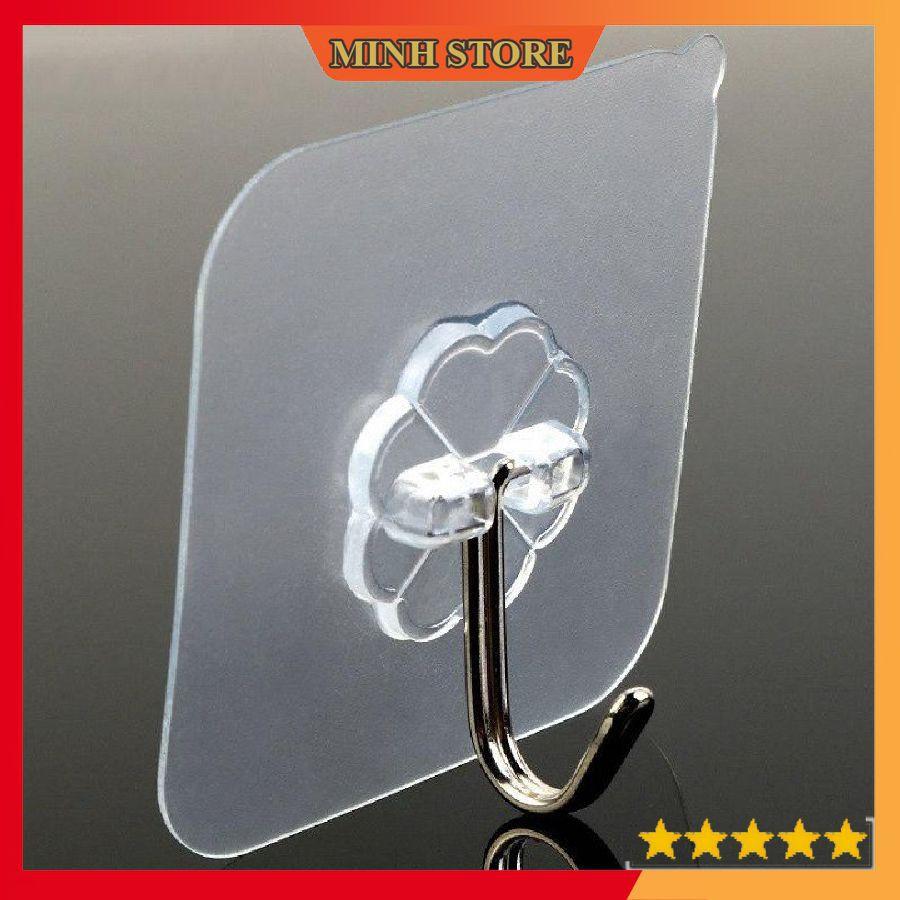Móc Dán Tường cường lực Treo Đồ TRONG SUỐT - Móc Dính Cường Lực Thần Thánh Siêu Dính 6x6 cm