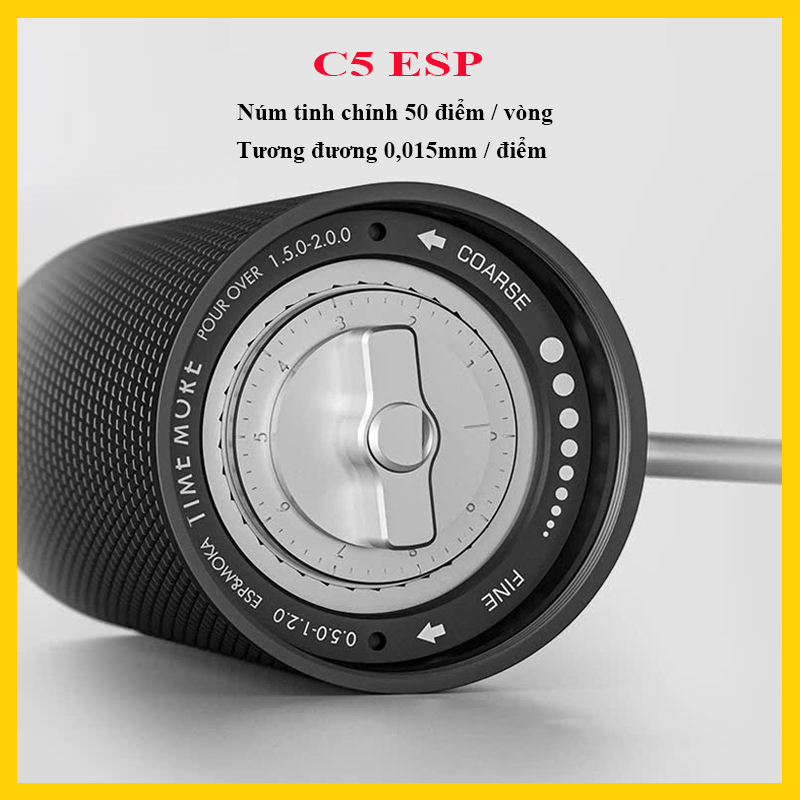 Cối xay cà phê Timemore C5 ESP | Lưỡi xay thế hệ mới – S2C-042-III - Hàng chính hãng Timemore