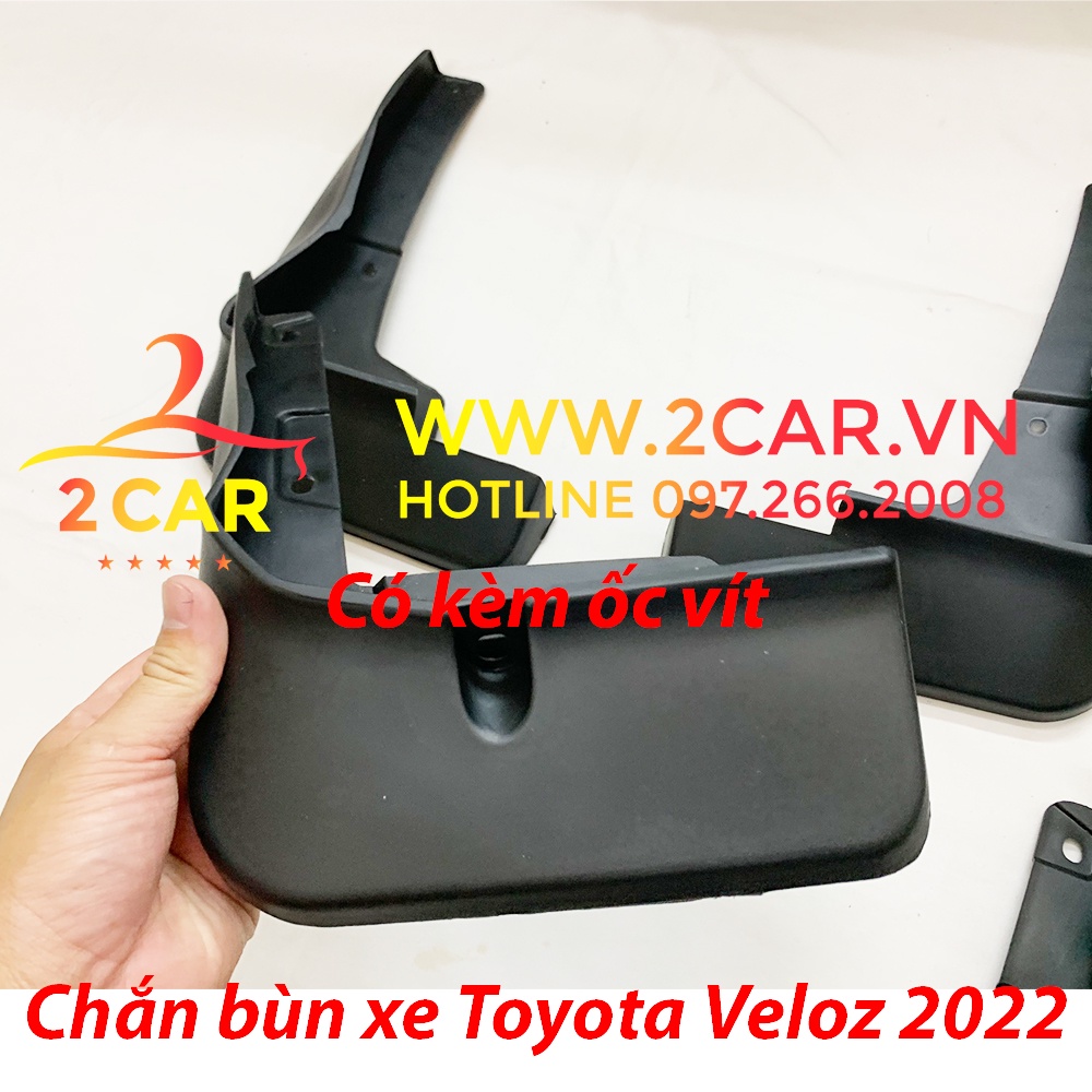 Chắn bùn bánh xe nhựa dẻo xe Toyota Veloz 2022, 2023 Bộ 4 chi tiết vừa khít form xe, kèm ốc vít