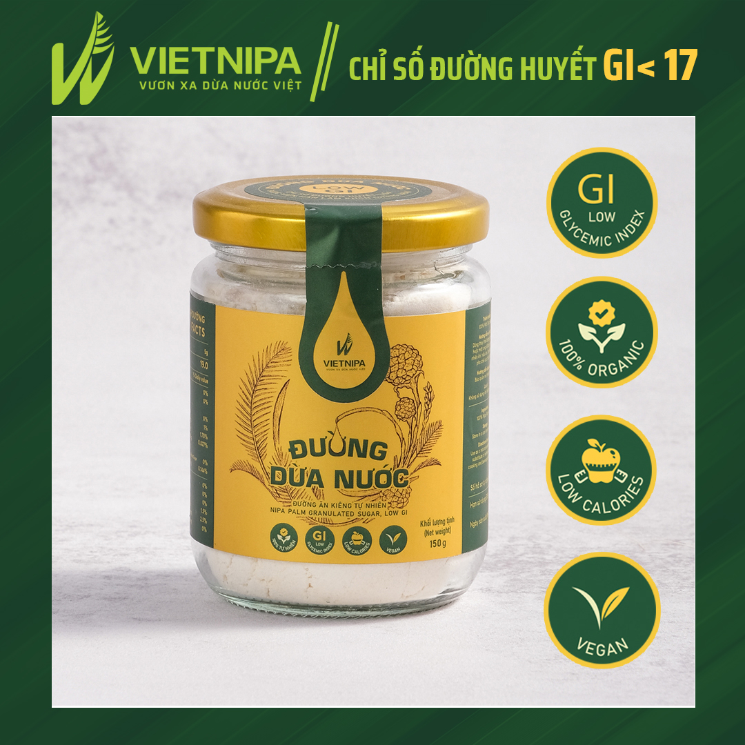 Đường ăn kiêng tự nhiên Vietnipa từ dừa nước 150gr