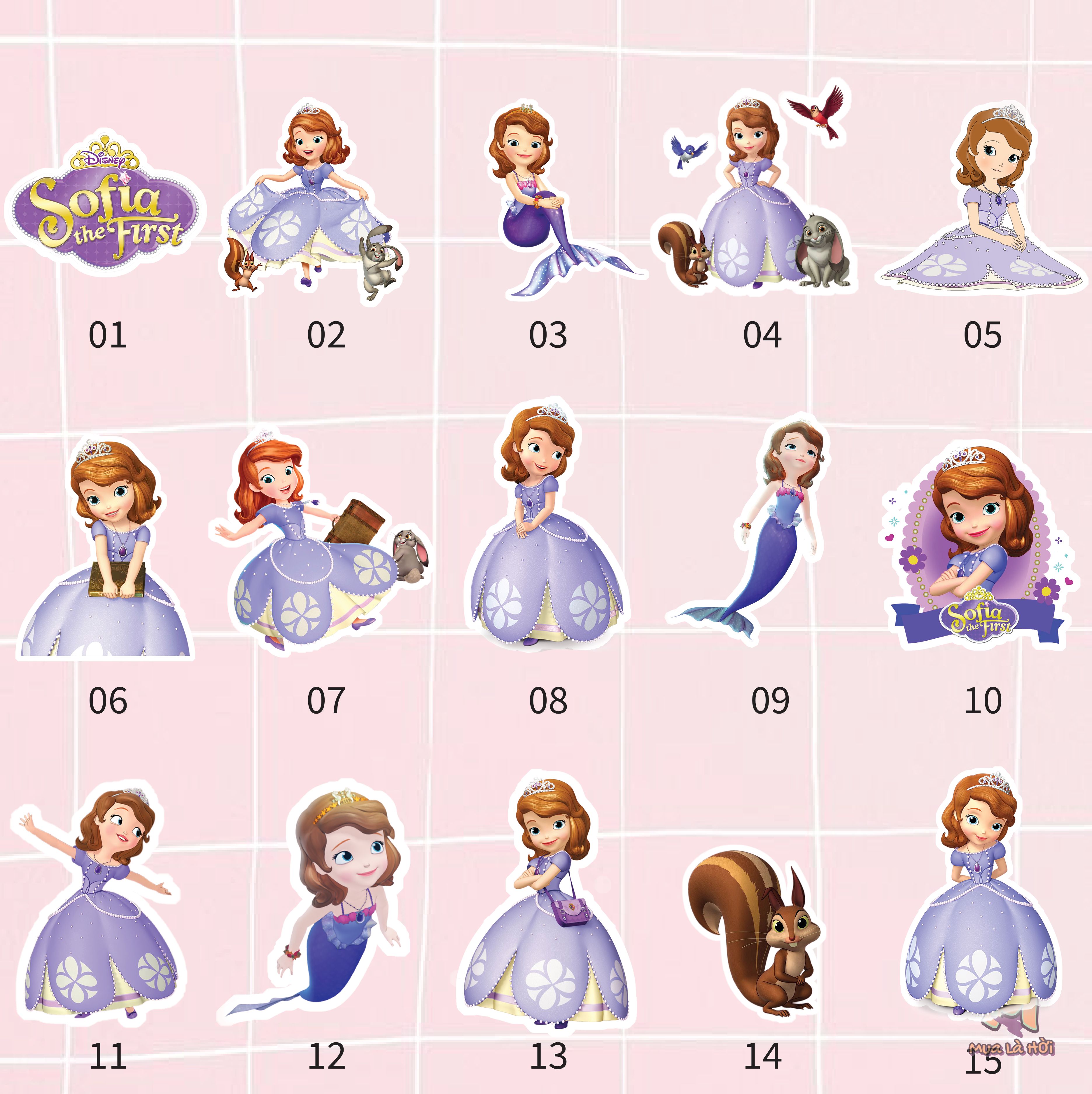 Miếng dán Stickers chủ đề Sofia đệ nhất (Sofia the First)