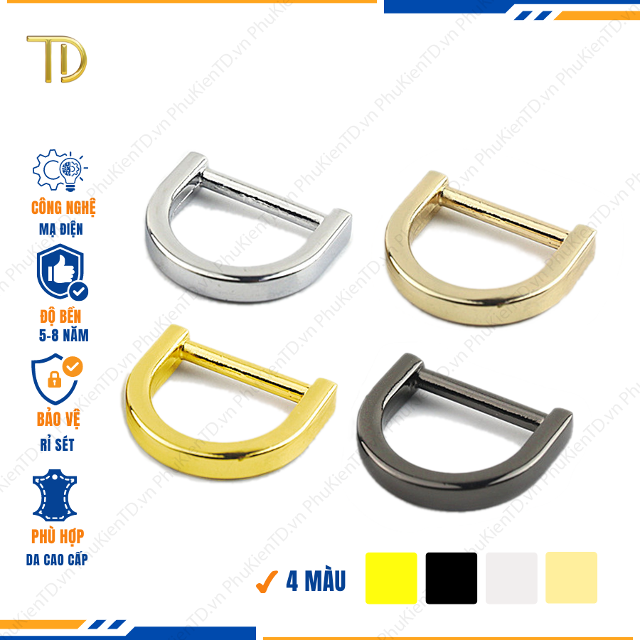 Khoen d túi xách, Khoen chữ d túi xách, Khoen bán nguyệt túi xách 25mm mạ điện độ bền 5-8 năm