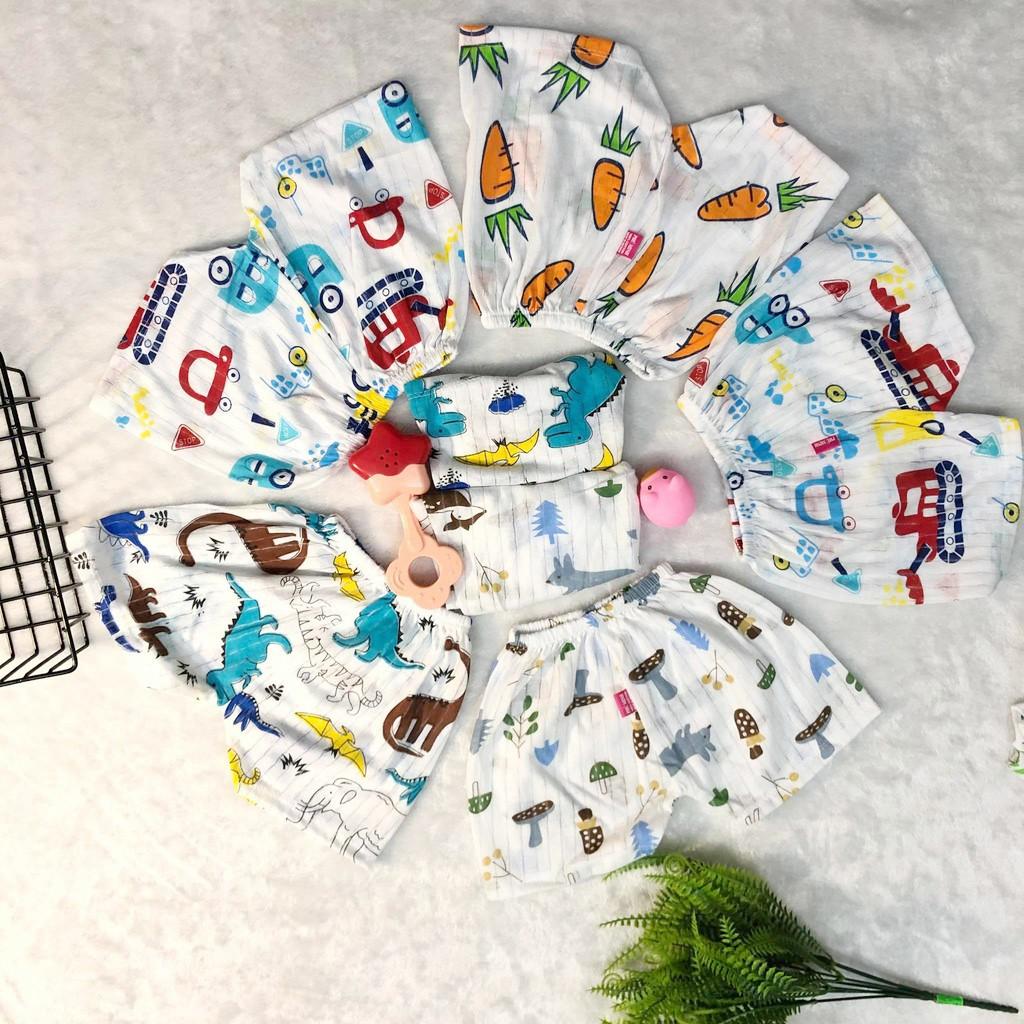 Quần đùi chục cotton giấy cho bé quần đùi bé trai gái sơ sinh thoáng mát từ 3-14kg - QĐ02