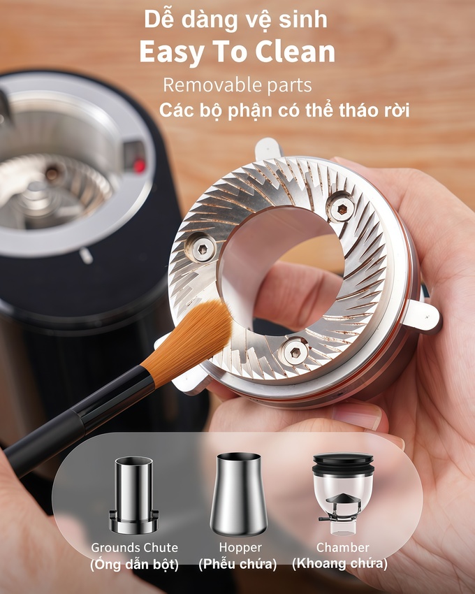 Máy xay cà phê chuyên nghiệp thương hiệu cao cấp Shardor BD-CG301 - Công suất 260W - Hàng nhập khẩu (BH 1 NĂM)