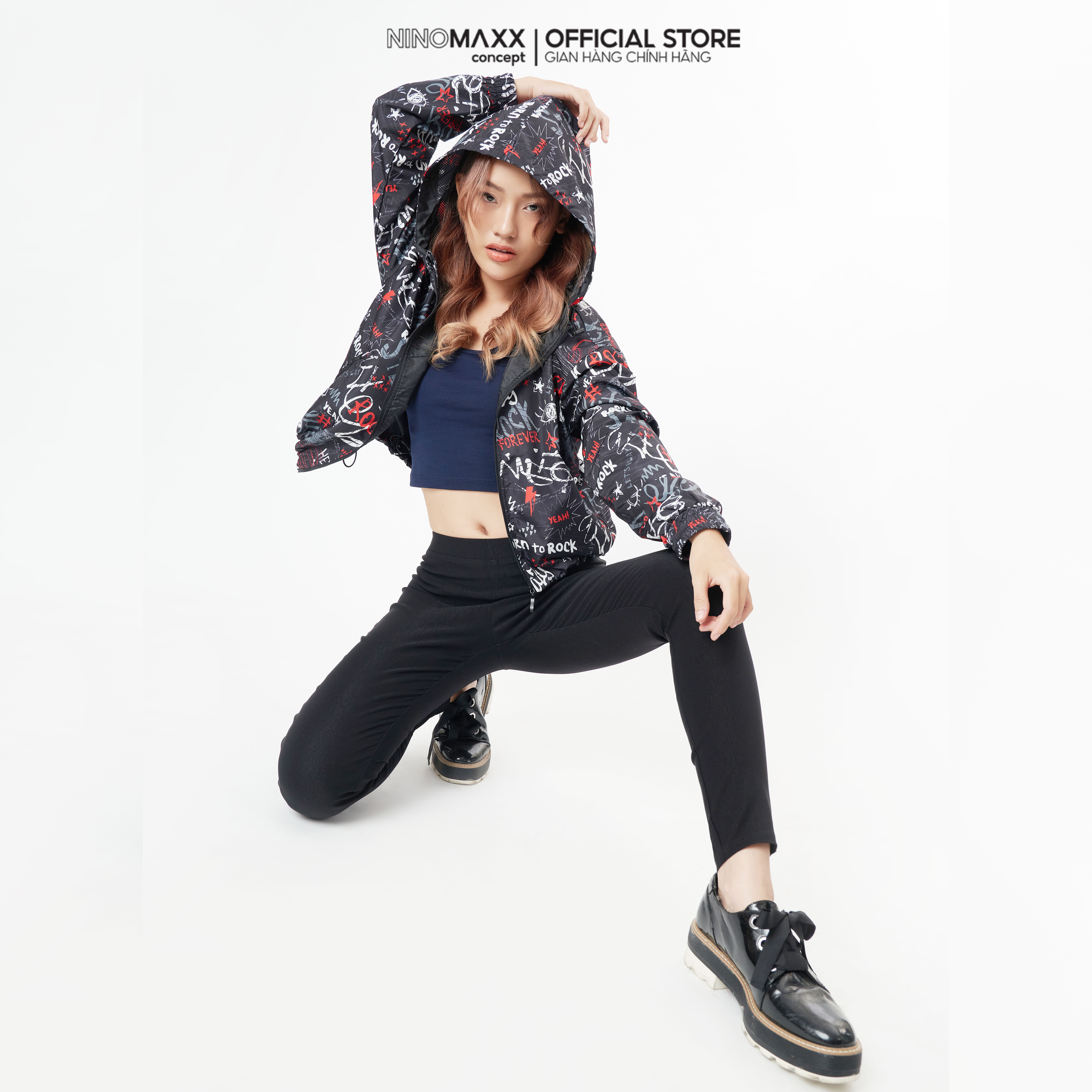 Ninomaxx Áo khoác Nữ croptop UV chống nắng siêu nhẹ 2101001
