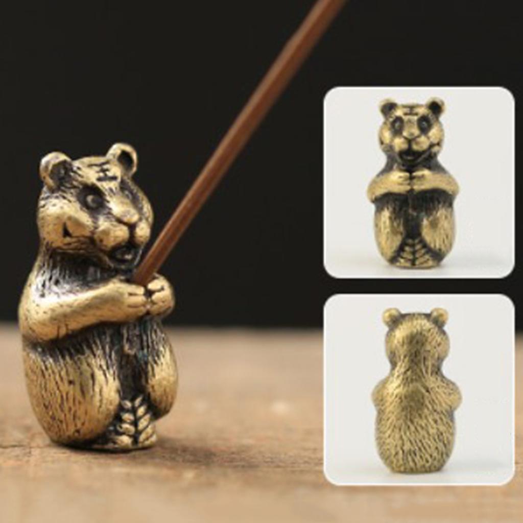 4X Brass Incense Burner Chinese Zodiac Animal Figurine Incense Holder Tiger