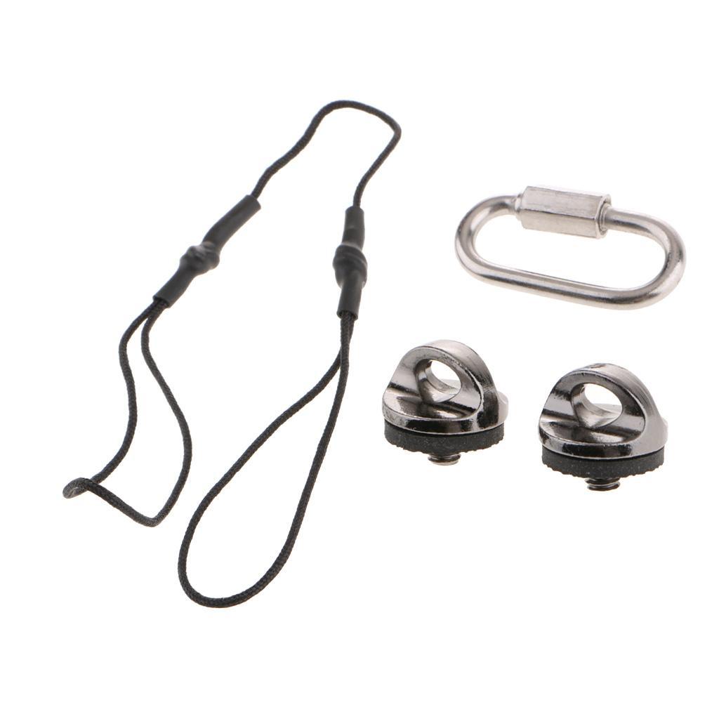 Lanyard with Buckle Anti-Lost Hanging Rope Wrist Strap with Screws Black