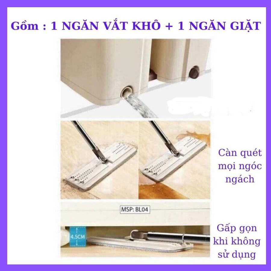 Loại To Bộ Chổi Lau Nhà Cây Lau Nhà Tự Vắt 360 Độ Chính Hãng Cao Cấp Tặng Kèm 2 Bông Lau