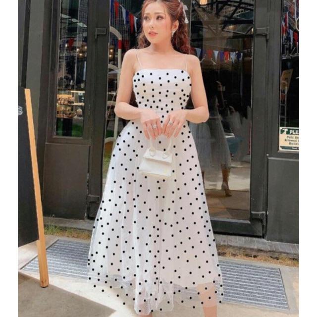 Đầm xoè lưới bi SANG TRỌNG -MS33V- Size M L đến 58kgMM MM