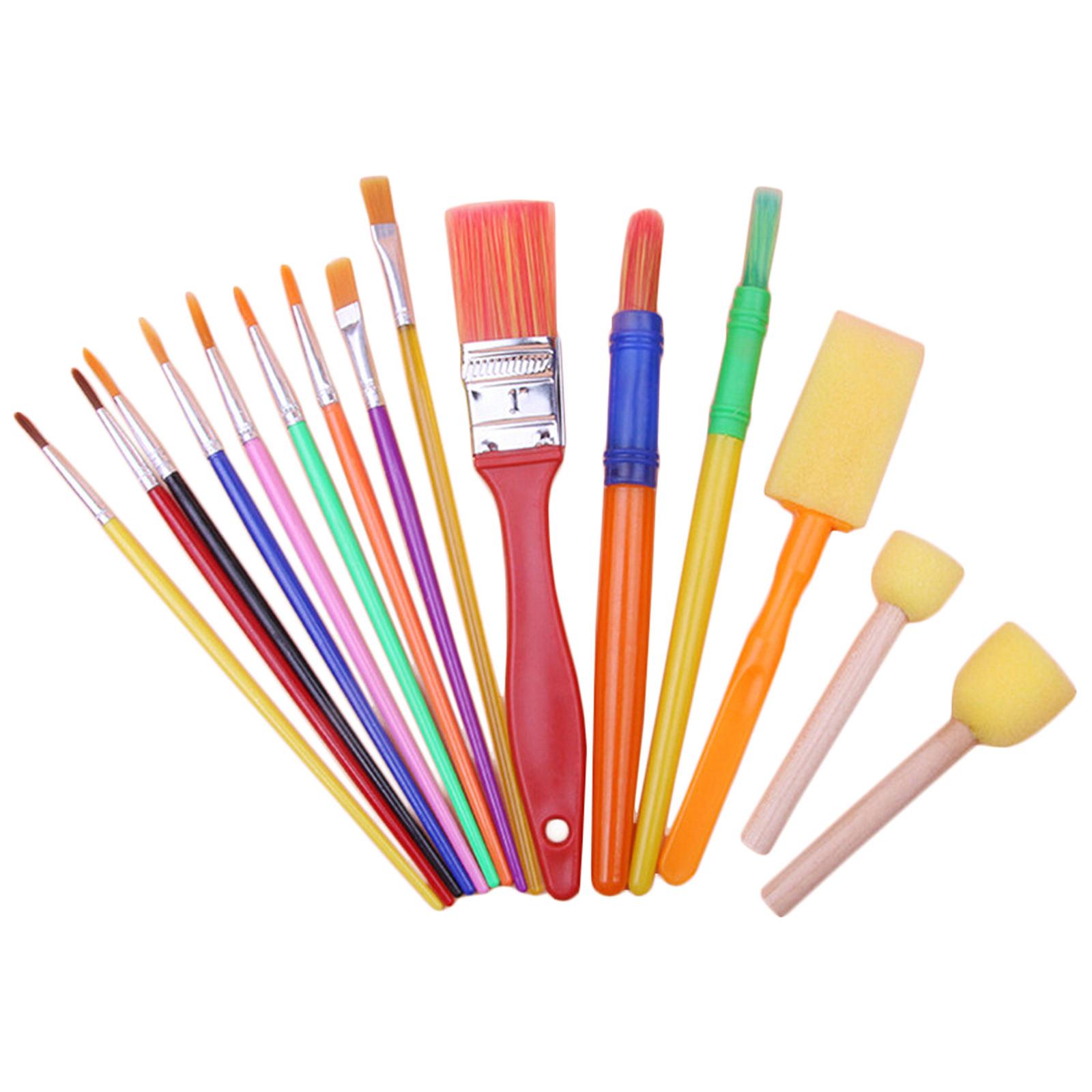 15pcs Paint Brushes Kit Drawing Watercolor Tools Kid Toddlers Art Supplies