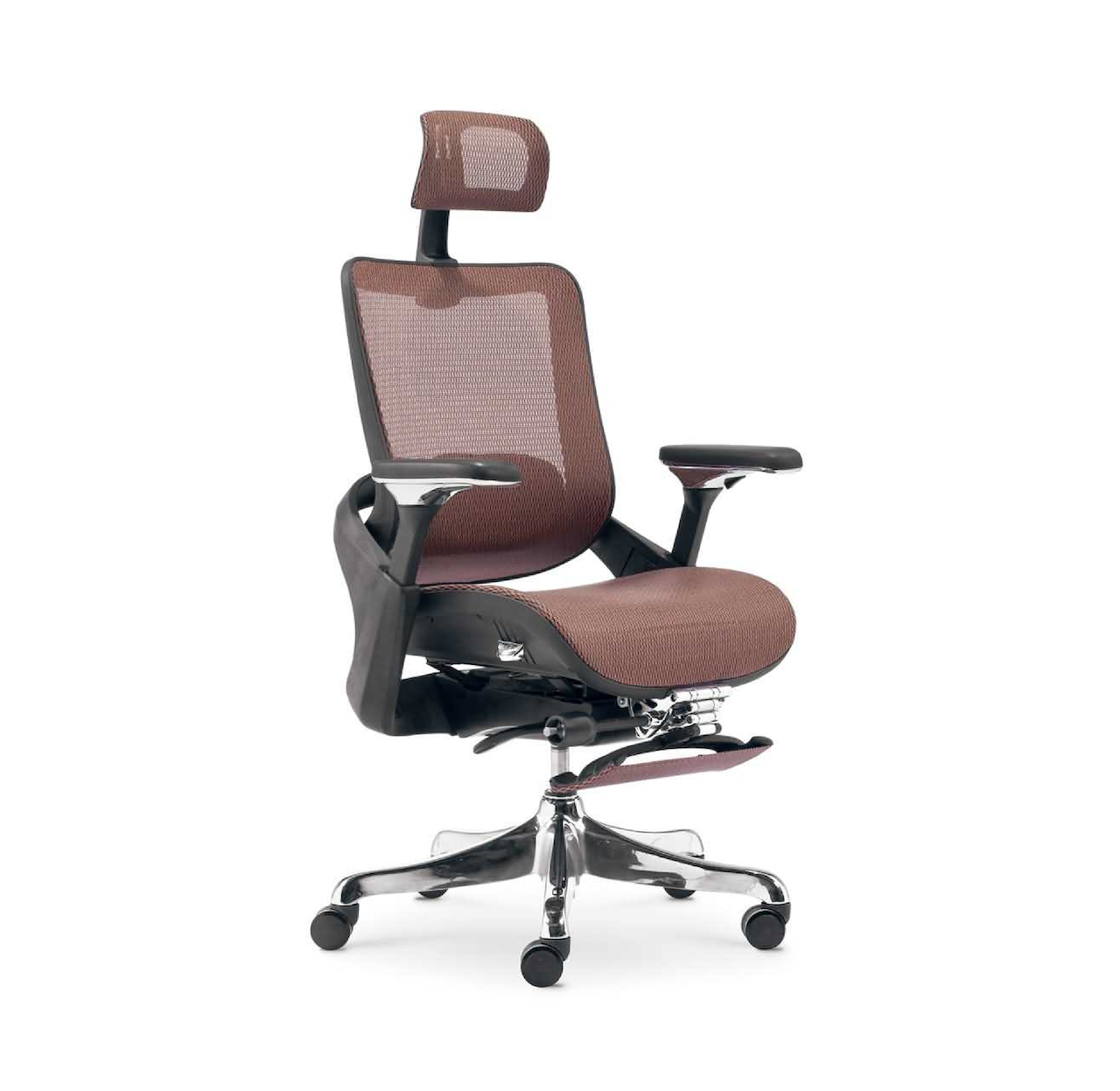 Ghế làm việc Ghế giám đốc bọc sợi polyester, chân xoay ngả lưng thư giãn có gác phân khúc cao cấp B48A-2