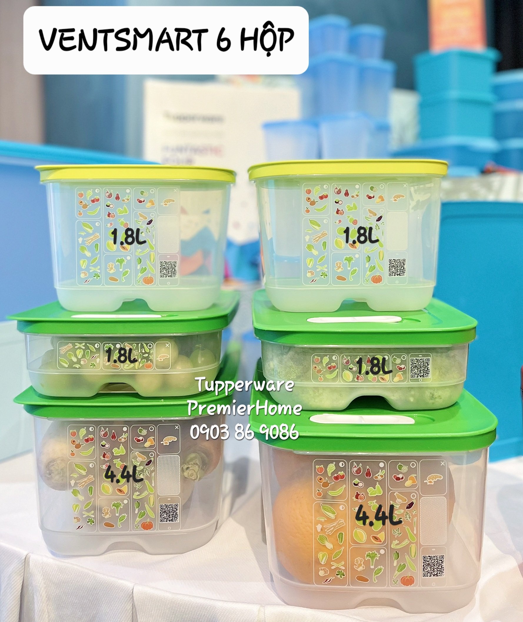 BỘ HỘP TRỮ MÁT CÓ NÚT HÔ HẤP Tupperware VENTSMART 6 – NHÃN APAC