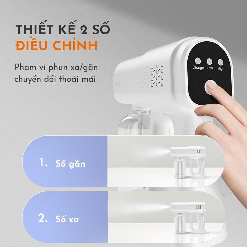 Máy phun sương khử khuẩn cầm tay GAABOR GXD-M01 2 mức điều chỉnh, sạc USB Type C tiện lợi - Hàng chính hãng