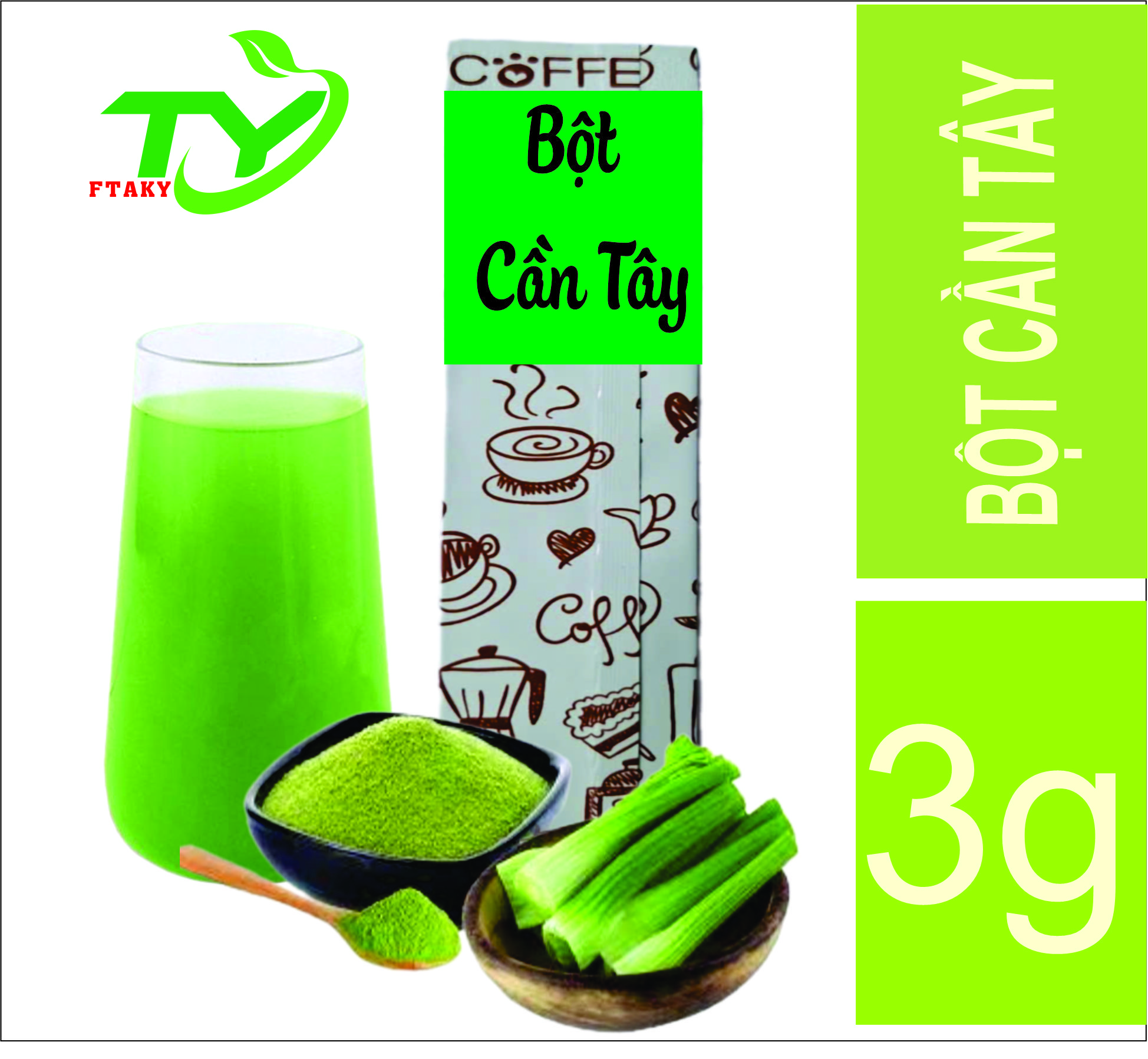 Bột cần tây sấy lạnh nguyên chất FTAKY 3g