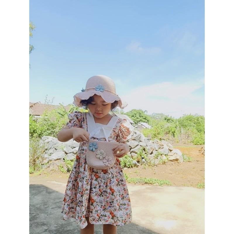 Váy bé gái + TẶNG TURBAN KHI MUA VÁY NHƯ Ý HOUSE'S- đầm Công Chúa cho bé -váy hoa nhí- cổ thuyền