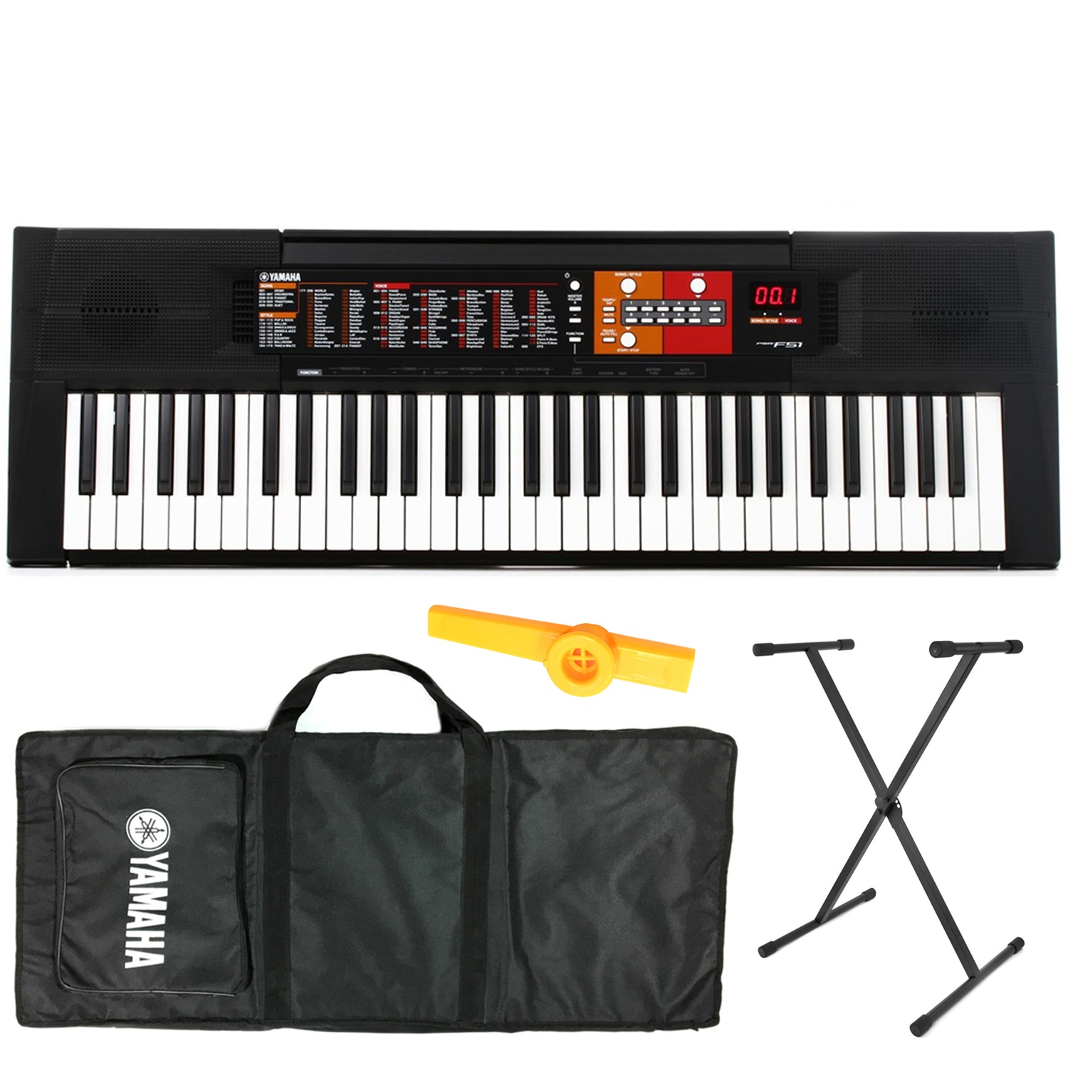 Bộ Đàn Organ Yamaha PSR-F51 Kèm Kèn Kazoo Dream Maker (Keyboard PSR F51 - Có tem chống hàng giả bộ CA - Đàn, Chân, Bao, Nguồn) 