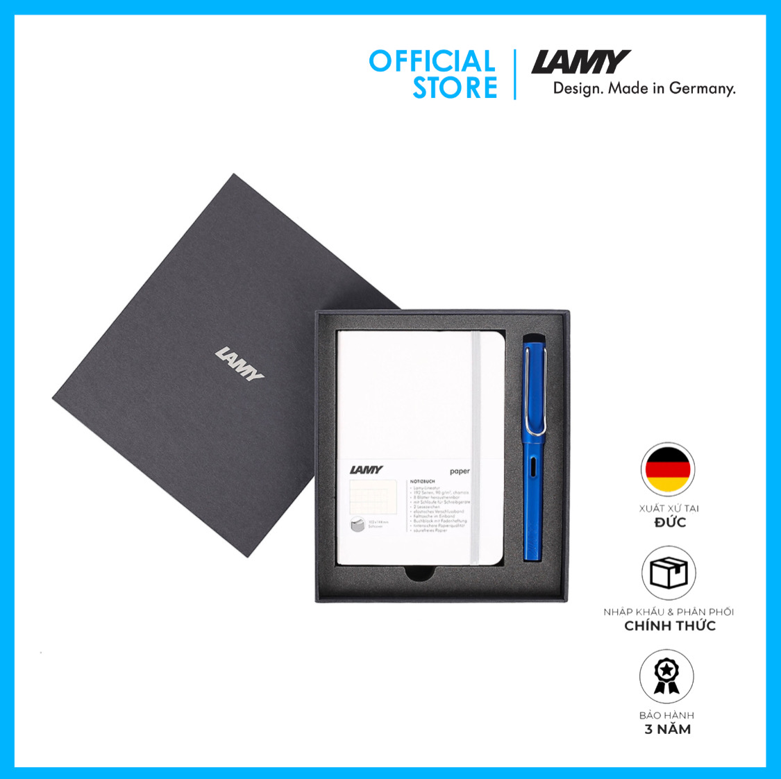 Lamy Notebook A5 Softcover White + Lamy Safari Blue - GSNSa0026
