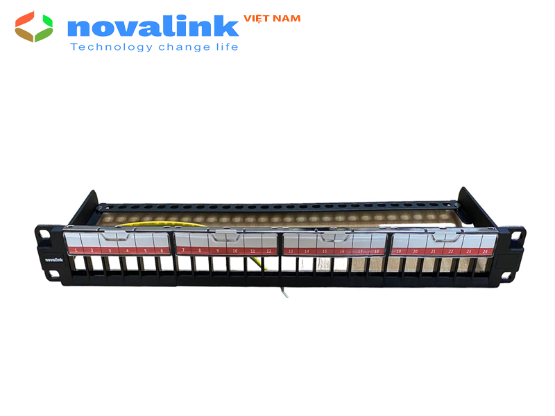 Thanh đấu nối Patch Panel 16 cổng, 24 cổng, 48 cổng Novalink, made in Taiwan - Hàng nhập khẩu chính hãng