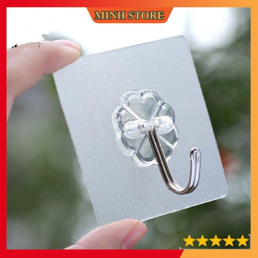 Móc Dán Tường cường lực Treo Đồ TRONG SUỐT - Móc Dính Cường Lực Thần Thánh Siêu Dính 6x6 cm