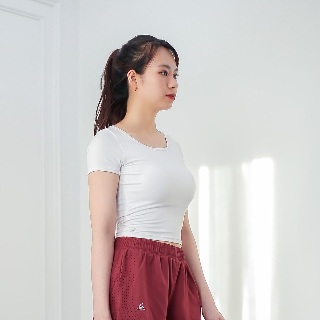 Áo thể thao croptop cộc tay (có đệm ngực