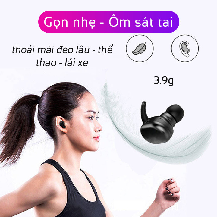 Tai nghe bluetooth 5.0 cảm biến vân tay TWS4 - 2 tai nghe, có hộp sạc