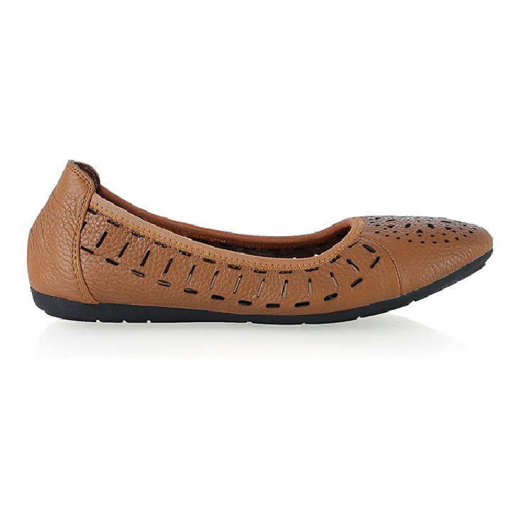 Giày nữ hoa văn Huy Hoàng da bò màu da, đen, nâu đất HT7950-51-52