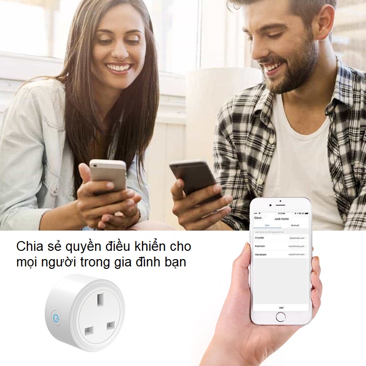 Ổ cắm wifi thông minh BSD29 liên kết nhiều thiết bị điện trọng gia đình đktx qua đi động thông minh cao cấp (Tặng móc treo đồ dán tường 3D- giao màu ngẫu nhiên)