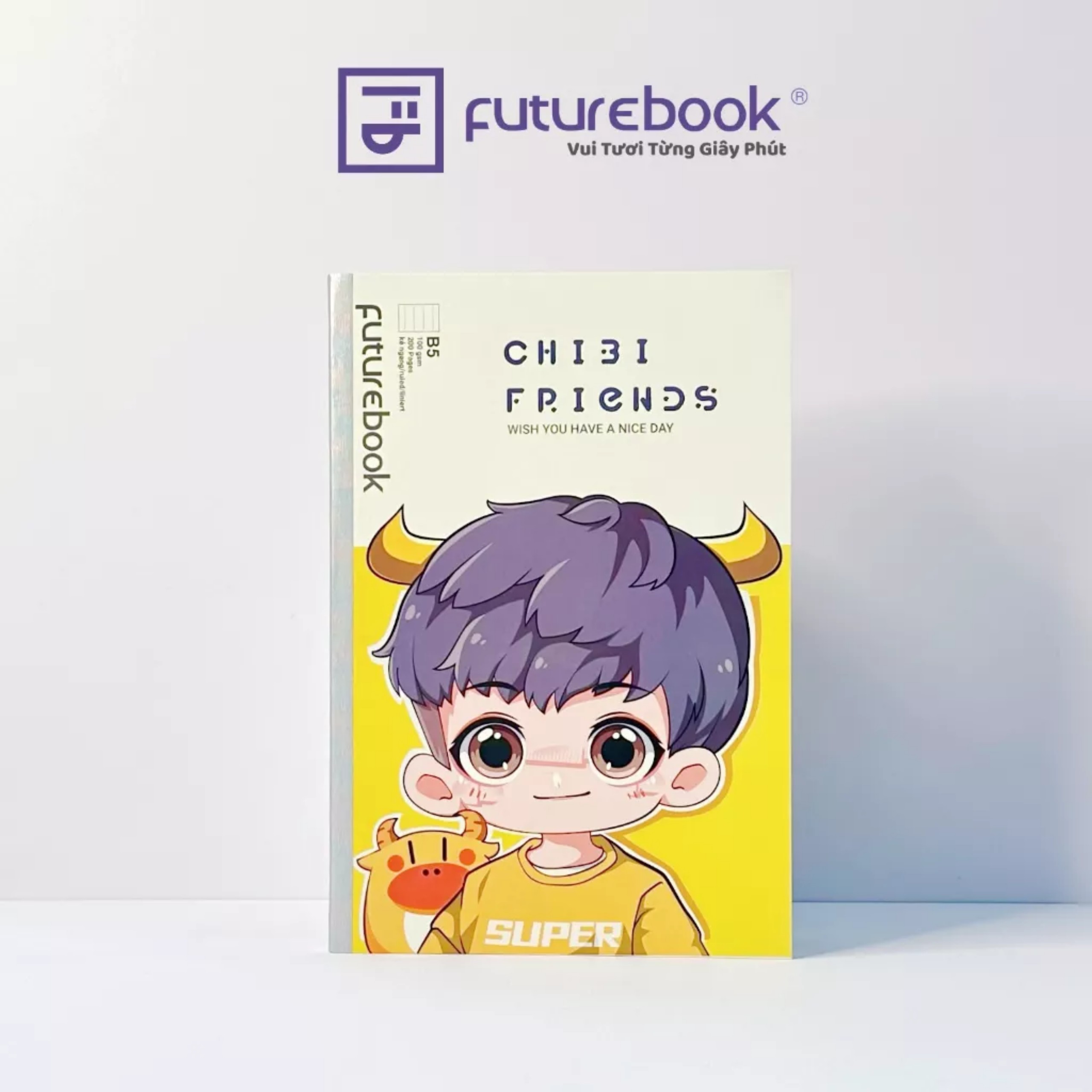 Sổ May Chỉ Cao Cấp CHIBI FRIENDS B5- Dòng Kẻ Ngang- 100GSM. VPP FUTUREBOOK. Giao mẫu ngẫu nhiên