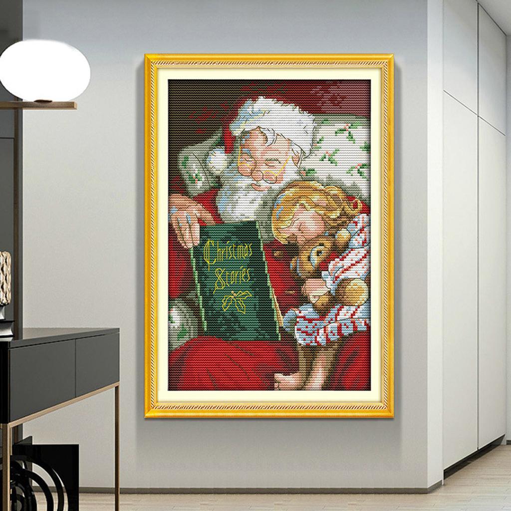 Stamped Cross Stitch Kit Pattern Embroidery Needlework 11CT - Santa Claus
