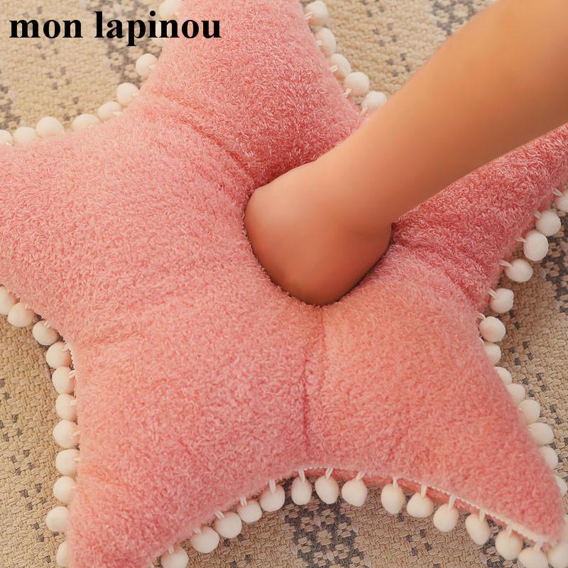 Đám Mây Gối Nhung Màu Hồng Trắng Nhồi Bông Mềm Ngôi Sao Ném Gối Mặt Trăng Đệm Cho Bé Trẻ Em Áo Gối Sofa Trang Trí Nhà Bạn Gái Gối & Đệm